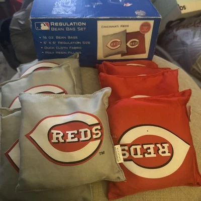 Cincinnati Reds Regulation Bean Bag Set Of 8 New In The Box - Image 1 of 3