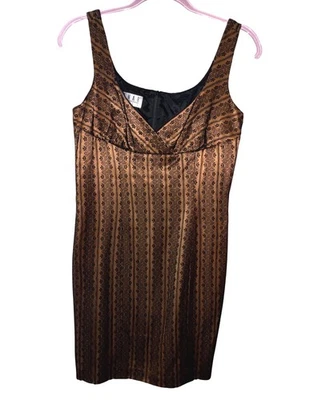 Sexy Vestido Kenar Bronce y Negro Encaje Sin Mangas Talla 6 Y2K Gótico Pinup Bodycon Foto 1 de 4