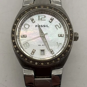Fossil Colleague Uhr Damen silberfarben Datum Edelstahl AM4141 Kristall Akzent - Bild 1 von 9