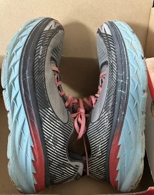Hoka One Bondi 5 Running Shoe Gray Blue Pink - Image 1 of 4