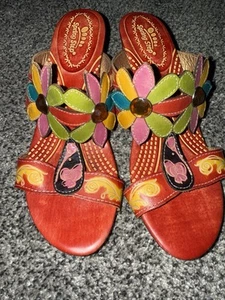 Spring Step L'artiste Womens Guiditta Leather Heels Sz 6.5 US 37 EU Festival - Picture 1 of 13
