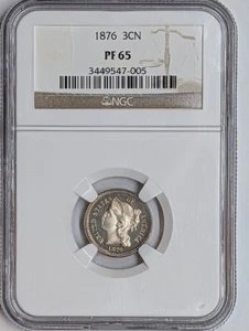 1876 PR65 NGC Proof Three Cent Nickel Obverse Cameo - Picture 1 of 3