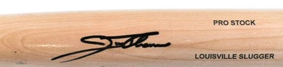 Bate de béisbol profesional firmado por Jim Thome rubio Louisville Slugger-Beckett con holograma Foto 1 de 2