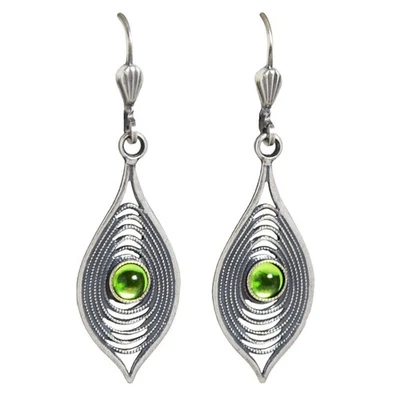 Grevenkämper Ohrringe Swarovski Kristall Silber Rund Vintage Retro grün Peridot - Bild 1 von 2