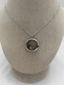 Origami Owl Charm Locket Necklace Stainless Steel Pendant Chain - Bild 1 von 7