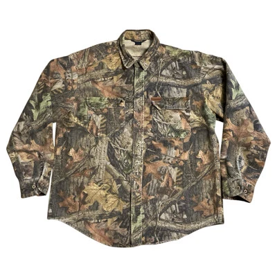 VTG Woolrich John Rich & Bros Advantage Camo Button Long Sleeve Shirt Mens L - Image 1 of 4