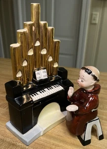 Konvolut 2 Vintage Teile - Pfeifenorgel und Mönch, Porzellan Keramik Figuren, Japan - Bild 1 von 17