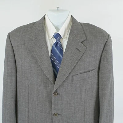 Canali Super 120s Wool Gray Sharskin Brown Windowpane Blazer 42R Tagged 44L 3 Bu - Image 1 of 4