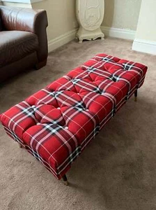 Handmade Upholstered Ottoman Footstool - Cozy and Chic Design - Picture 1 of 15