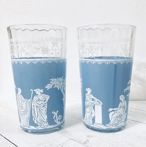 Mid Century Jeannette Hellenic Wedgwood Blau Saftgläser Becher - Bild 1 von 2