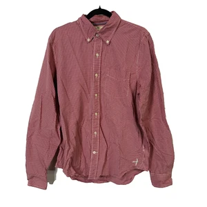 Relwen Shirt Mens XL Red White Gingham Cotton Long Sleeve Button-Down **READ** - Picture 1 of 11