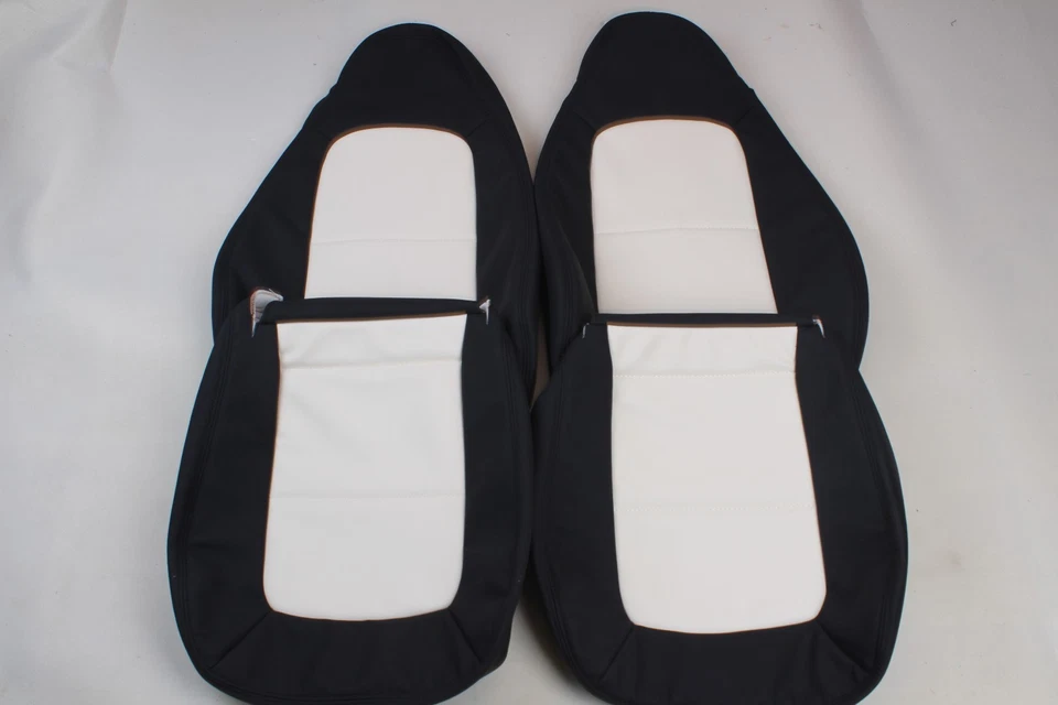 Fundas de asiento de cuero para asiento estándar blanco negro BMW Z3 1996-2002 hechas a medida Foto 1 de 1