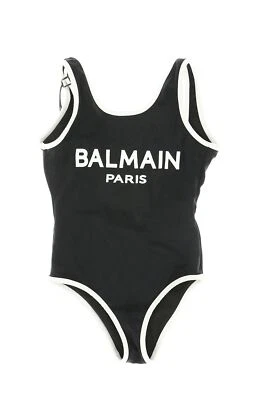 BALMAIN 244472 Kids Girls Logo One Piece Swimwear Black/White Size 4 A - Image 1 of 2