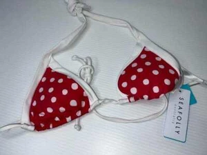 NEW WITH TAGS SEAFOLLY LADIES CHILLI SPOT TRI BIKINI TOP - Picture 1 of 7