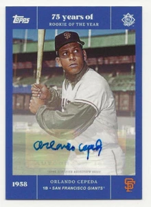 2022 Topps Rookie of the Year 75th Anniversary ORLANDO CEPEDA Sapphire Auto /25 - Bild 1 von 1