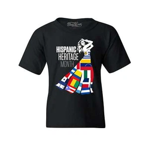 Hispanic Heritage Month Flag Dress Woman Youth's T-Shirt Hispanic Shirts - Picture 1 of 5