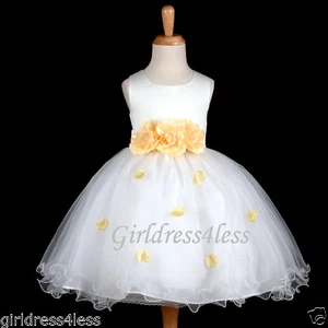 US Seller Ivory Halloween Princess Girl Costumes Flower Petals Party Dress - Picture 1 of 17