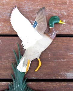 VINTAGE CAST IRON MALLARD DUCK WIND VANE 15" x 23" - Picture 1 of 5