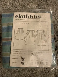 NEW Vintage 451 Clothkits Skirt Pattern, Thread, Buttons & Fabric. 1980s UK 8–10 - Picture 1 of 6