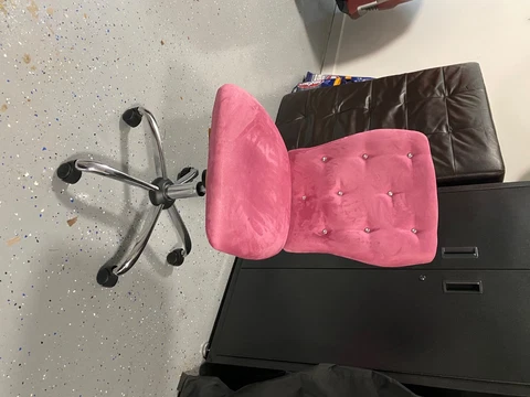 Pink rhinestone rolling desk chair Cover
