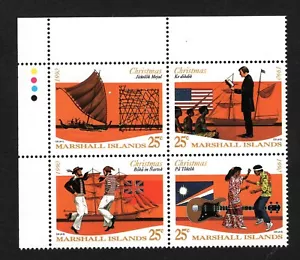 OPC 1990 Islas Marshall Bloque de Navidad de 4 Sc#383-386a MNH 49438 - Imagen 1 de 1