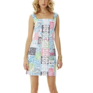 Lilly Pulitzer Women's Size 4 Blue Shift Dress Idi Osterville Patchwork Lace - Picture 1 of 8