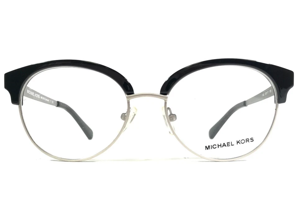 Monturas de gafas Michael Kors MK 3013 Anouk 1142 negras plateadas redondas 52-17-135 Foto 1 de 4