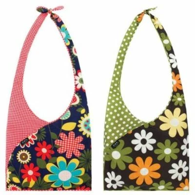 WRAPABLES Envirosax Set of 2 Slingsax Bags, Gingham & Dot