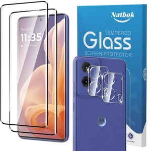 Natbok 2+2 Pezzi 3D Vetro Temperato per Motorola Moto G85 5G 6,67" Pellicola Pro - Foto 1 di 8