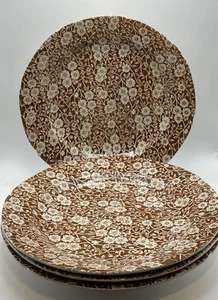 "4-1960 Crownford, Calico Brown, Staffordshire, Inglaterra 10 platos de cena de 3/8"" usados en excelente estado" - Imagen 1 de 5