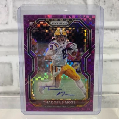 2020 Panini Prizm Football Thaddeus Moss RC Purple Power Prizm /49 #386 - Image 1 of 2