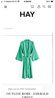 Bata contorno de heno verde esmeralda nueva con etiquetas hecha en Turquía talla única Tilde Bjerregaard Foto 1 de 4