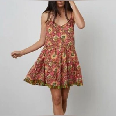 Velvet Tracy Mini Dress Floral Bohemian Size Small  Strappy Cotton EUC - Изображение 1 из 4