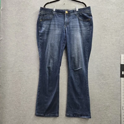 Democracy Women Jeans 16W Blue Denim Back Pocket Embroidery Ab'solution - Image 1 of 4