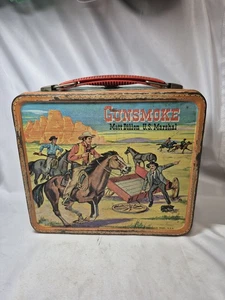 VINTAGE 1959 ALADDIN GUNSMOKE METAL LUNCHBOX W/ THERMOS VERY NICE!! - Picture 1 of 6
