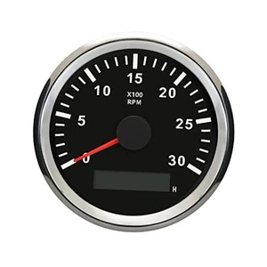  Tachimetro universale contagiri REV con contatore ore 3000RPM 85mm 9-32V  - Foto 1 di 7