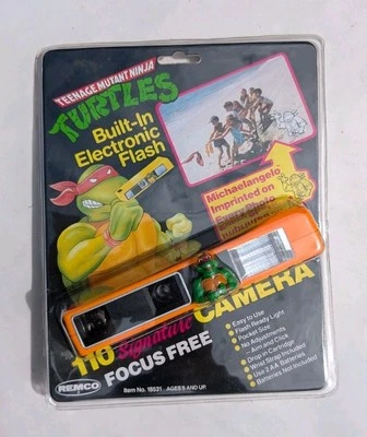 90s Remco TMNT Teenage Mutant Ninja Turtles Camera Orange Vintage Michelangelo  - Image 1 of 2
