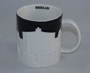 Starbucks Coffee RELIEF Series 16oz Mug BERLIN Germany Cup Embossed Black&White - Picture 1 of 5
