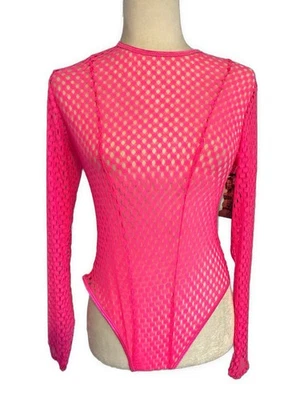 Colección Escante Nuevo Sexy Caliente Rosa Neón Manga Larga Body Mediano Grande Foto 1 de 4