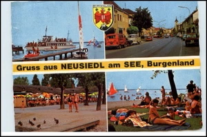 NEUSIEDEL Burgenland Österreich Austria Postkarte 1984 Mehrbildkarte gelaufen - Picture 1 of 1