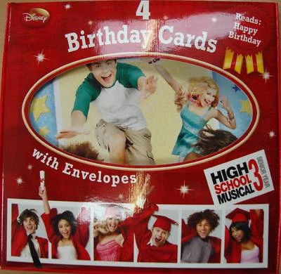 High School Musical Luxury Birthday Cardsx4 + Envelopes - Image 1 of 2
