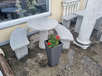 Granit-Sitzgruppe Bernau 3er Set Sofort Lieferbar - Bild 1 von 2