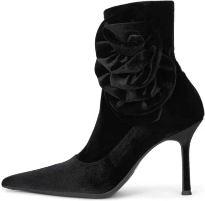 Jeffrey Campbell Florette Bootie Black Crushed velvet Stiletto size 8.5 - 9 New - Image 1 of 4