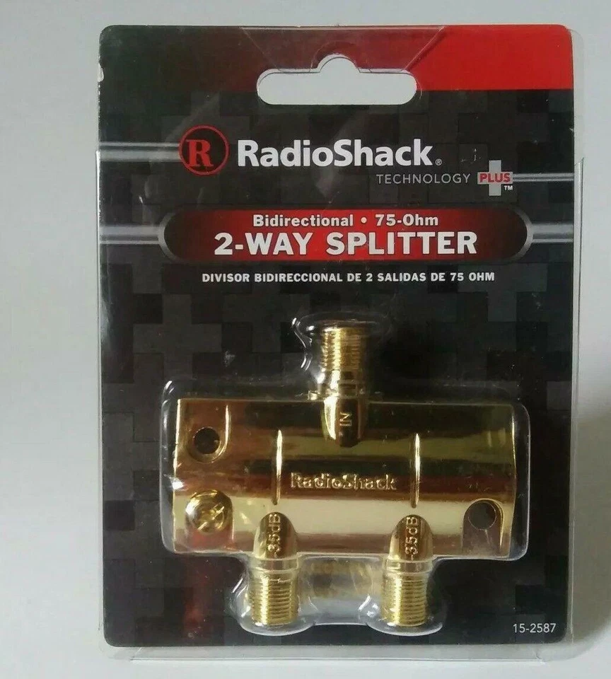Radio Shack -2-way Splitter 75 Ohm Bi-directional - Gold Plating/Double Shielded - Image 1 of 1