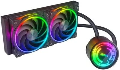 Akasa 240mm / 360m ARGB Liquid CPU Cooler Dusk Black & White AM4/AM5 LGA 1700 - Image 1 of 4