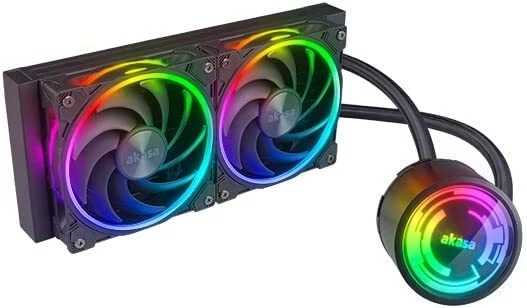 Akasa 240mm / 360m ARGB Liquid CPU Cooler Dusk Black & White AM4/AM5 LGA 1700 - Image 1 of 4