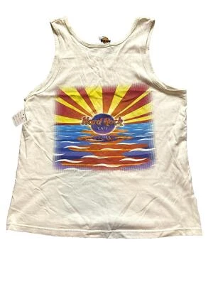 Vintage Hard Rock Cafe Shirt Adult Small Beige Myrtle Beach Tank Sunset USA Mens - Image 1 of 4