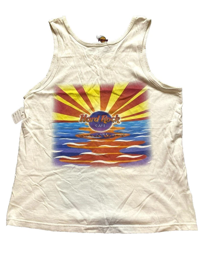 Vintage Hard Rock Cafe Shirt Adult Small Beige Myrtle Beach Tank Sunset USA Mens - Image 1 of 4