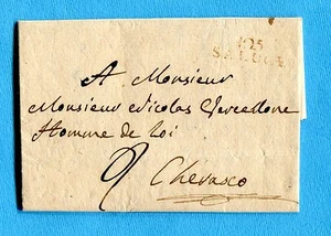 1808 105 SALUCE stampatello rosso (Vollmeier n.5)+ manoscritto di tassa (306202) - Imagen 1 de 1