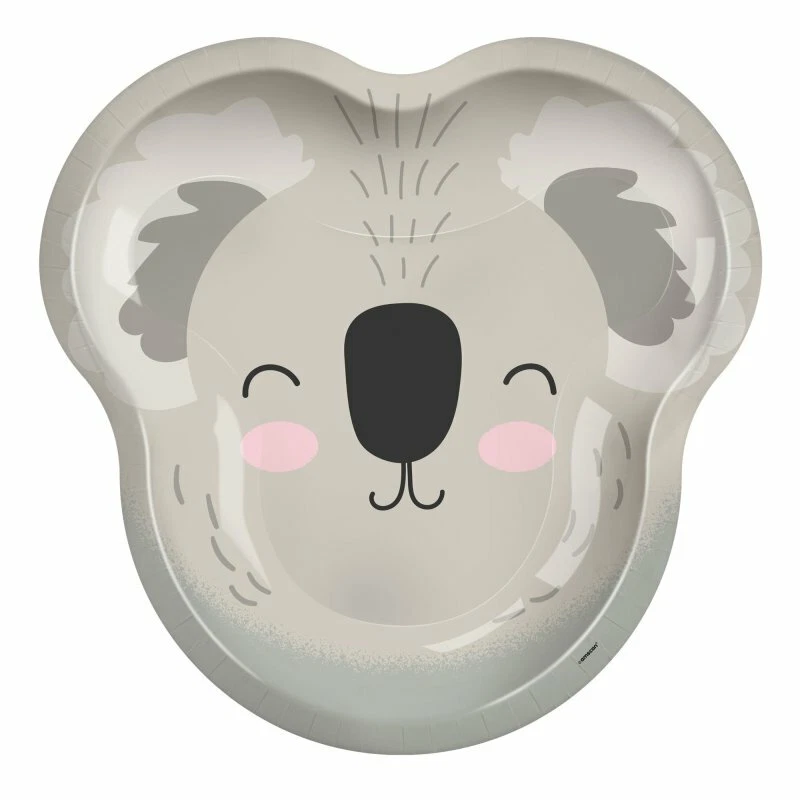 Koala Party Plates Shaped 8pk 26cm x 24cm - Australiana Koala Party Supplies - Image 1 of 1